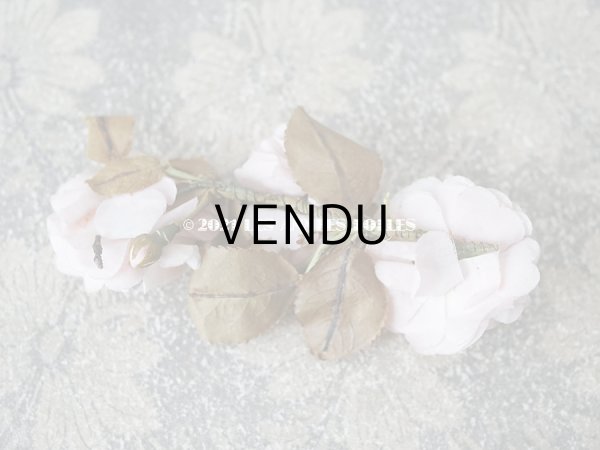 画像7: アンティーク  薔薇の布花  パウダーピンク ドールハット用 クォーター・ロゼット咲き (7)
