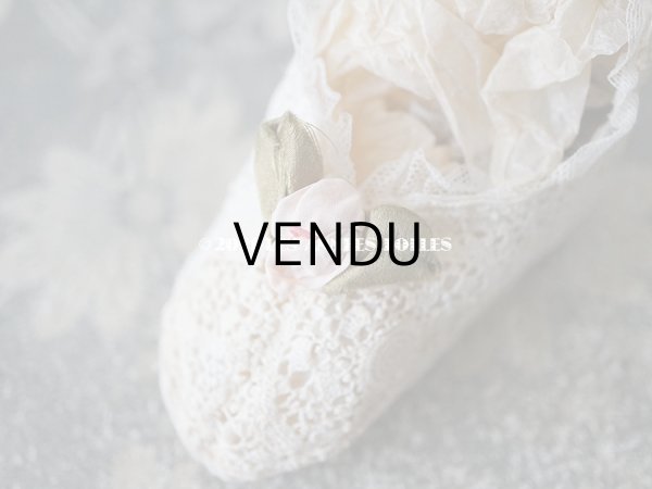 画像4: 1920年代 アンティーク 　ロココモチーフ付き クロシェレース ベビーシューズ   (4)