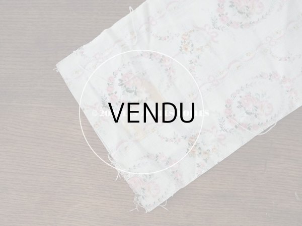 画像6: アンティーク コットン製ファブリック  薔薇のリース　＆　ガーランド クリーム色 (6)