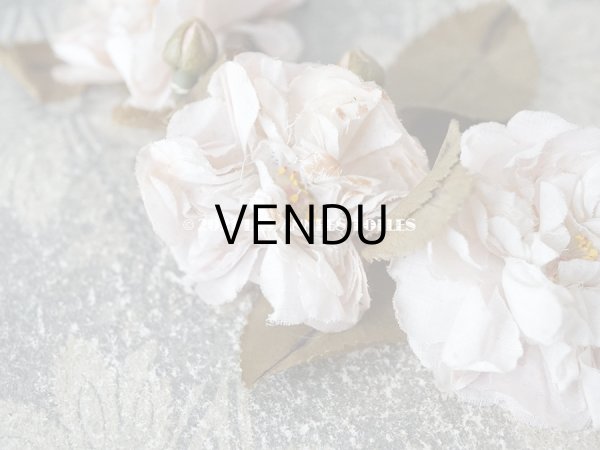画像4: アンティーク  薔薇の布花  パウダーピンク ドールハット用 クォーター・ロゼット咲き (4)