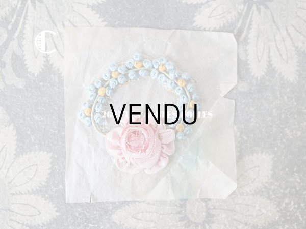 画像5: アンティーク ロココモチーフ 　ピンクの薔薇 & 勿忘草のリース (5)