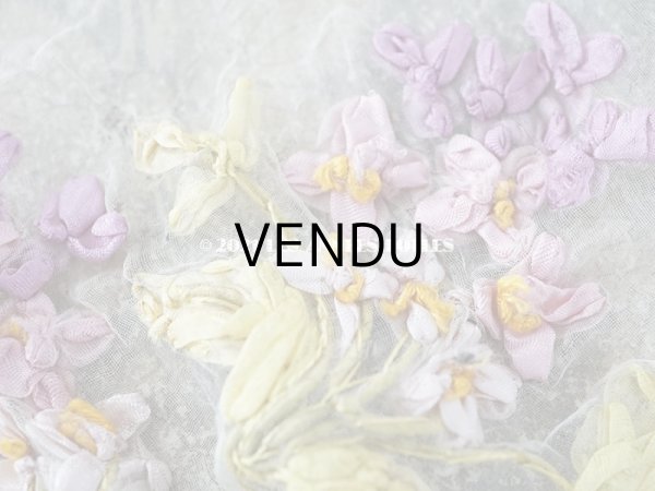 画像6: アンティーク リボン刺繍 & レース　シルクシフォンのストール　25×190cm (6)