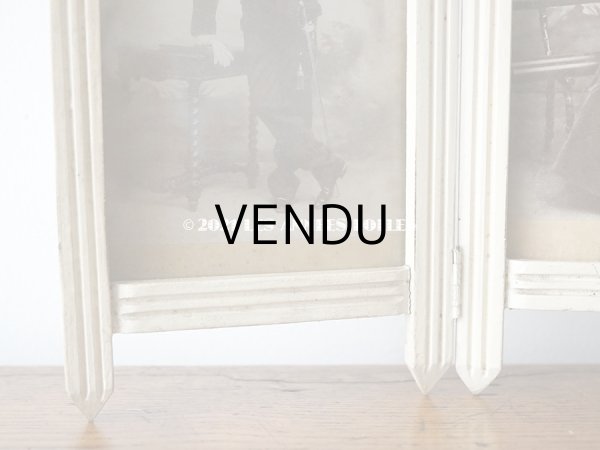 画像4: 1900年代 アンティーク 　リボンモチーフのフォトフレーム ダブル　折りたたみ式 (4)