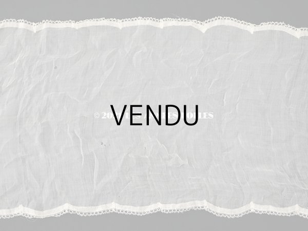 画像9: アンティーク リボン刺繍 & レース　シルクシフォンのストール　25×190cm (9)