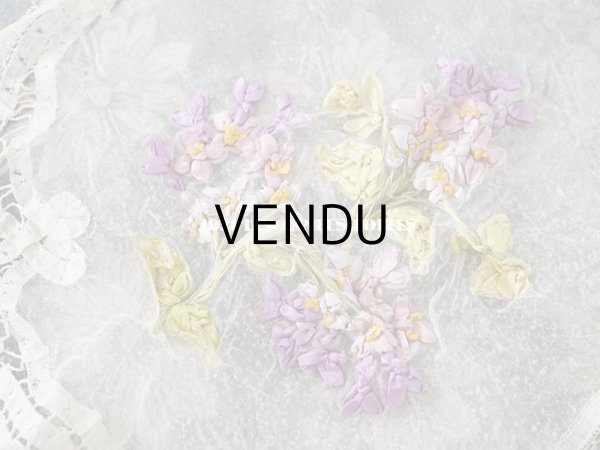 画像3: アンティーク リボン刺繍 & レース　シルクシフォンのストール　25×190cm (3)