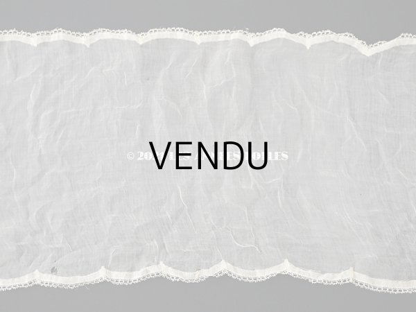 画像10: アンティーク リボン刺繍 & レース　シルクシフォンのストール　25×190cm (10)