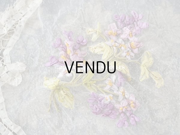 画像5: アンティーク リボン刺繍 & レース　シルクシフォンのストール　25×190cm (5)