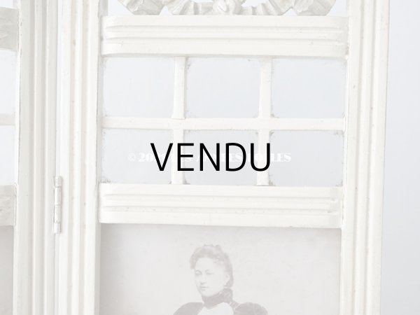 画像7: 1900年代 アンティーク 　リボンモチーフのフォトフレーム ダブル　折りたたみ式 (7)