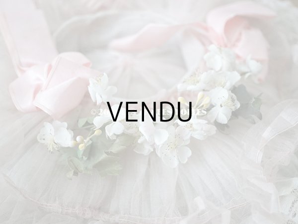 画像10: 1900年代 アンティーク ドールハット レース ＆ ピンクのシルクシフォン ＆ 薔薇の布花付き (10)