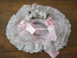 画像7: 1900年代 アンティーク ドールハット レース ＆ ピンクのシルクシフォン ＆ 薔薇の布花付き (7)