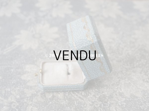 画像6: 1900年代 アンティーク ジュエリーボックス 薔薇のガーランド　金彩入り グレイッシュブルー (6)