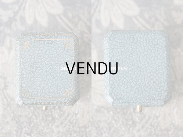 画像3: 1900年代 アンティーク ジュエリーボックス 薔薇のガーランド　金彩入り グレイッシュブルー (3)