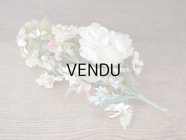 画像3: 19世紀末 アンティーク 　ウェディングブーケ 大きな薔薇 &　白菫　＆　赤詰草 ＆白詰草　結婚式 グローブ・ド・マリエ (3)