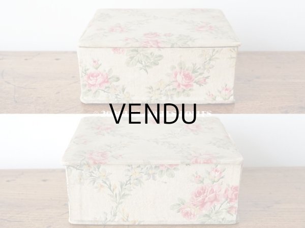 画像6: アンティーク カルトナージュボックス ピンクの薔薇のガーランド (6)