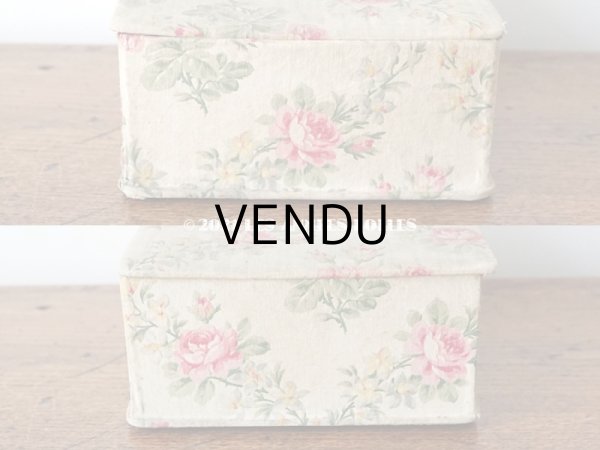 画像7: アンティーク カルトナージュボックス ピンクの薔薇のガーランド (7)