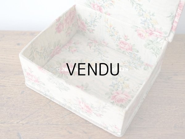 画像9: アンティーク カルトナージュボックス ピンクの薔薇のガーランド (9)