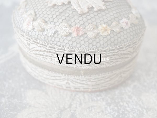 画像4: アンティーク　シルク製 6色の薔薇のロココトリム付 ボックス 紙箱 (4)