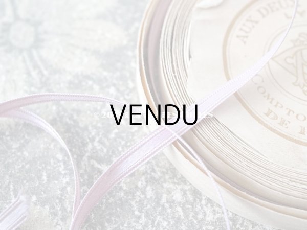 画像5: 1900年代 アンティーク シルク製 サテンリボン 極細 5mm幅  ラヴェンダー色　3.5m (5)