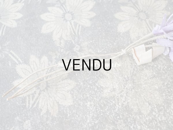 画像5: 未使用 アンティーク 帽子用 麦の穂のコサージュ  ラヴェンダー色 ラベル付き (5)