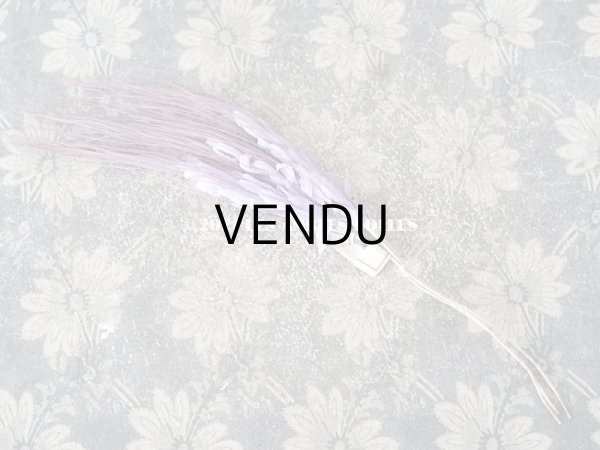 画像6: 未使用 アンティーク 帽子用 麦の穂のコサージュ  ラヴェンダー色 ラベル付き (6)