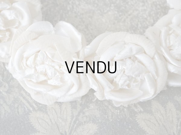 画像10: アンティーク 薔薇の布花のティアラ　ヘッドリース オフホワイト　＆　アイボリー (10)