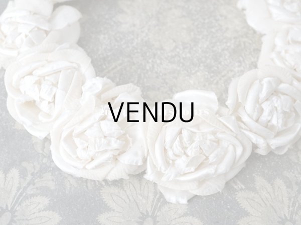 画像3: アンティーク 薔薇の布花のティアラ　ヘッドリース オフホワイト　＆　アイボリー (3)