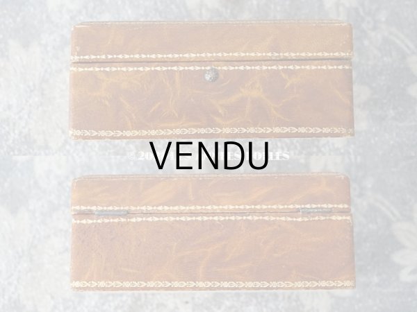 画像5: アンティーク 本革製 パフュームボックス 薔薇のガーランドの金彩入り - L.T.PIVER - (5)