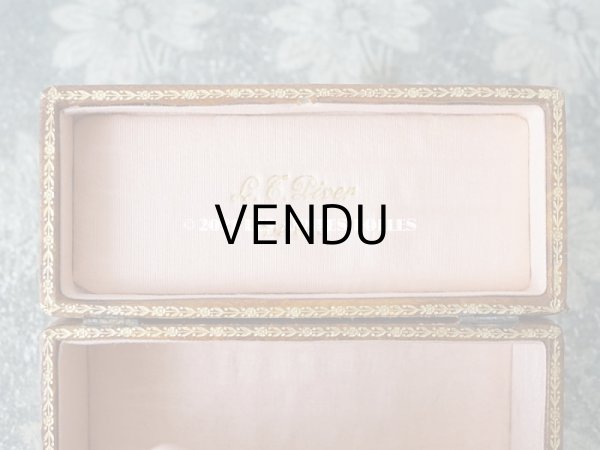 画像10: アンティーク 本革製 パフュームボックス 薔薇のガーランドの金彩入り - L.T.PIVER - (10)