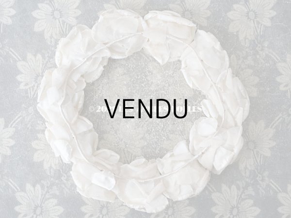 画像5: アンティーク 薔薇の布花のティアラ　ヘッドリース オフホワイト　＆　アイボリー (5)