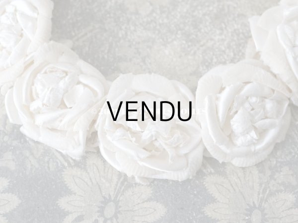 画像7: アンティーク 薔薇の布花のティアラ　ヘッドリース オフホワイト　＆　アイボリー (7)