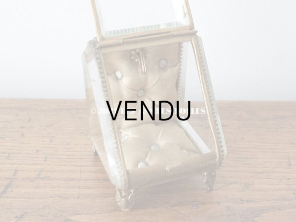 画像10: アンティーク 懐中時計 & ジュエリーボックス シャンパンゴールド & パウダーブルーのシルク製クッション (10)