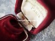 画像7: 1900年代 アンティーク イニシャル入り ベルベットのジュエリーボックス リングボックス ボルドー (7)