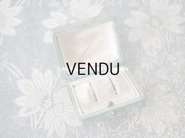 画像7: 1900年代 アンティーク 　ピアス用　ジュエリーボックス 金彩の花模様 グリーン (7)