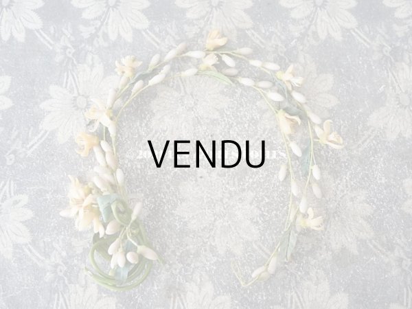 画像9: アンティークワックスフラワーのティアラ & ブーケのセット ウェディング 結婚式  (9)