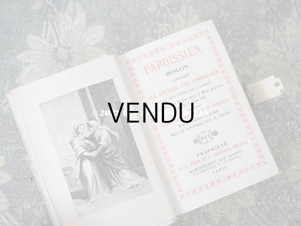 画像10: 1902年 アンティーク ミサ典書 イニシャル入り　花のメダイヨン イボワリヌ製 (10)