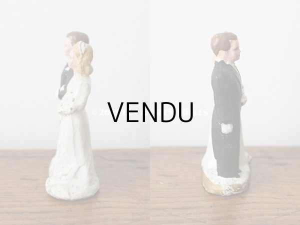 画像4: アンティーク マリアージュの石膏人形　ウェディング (4)