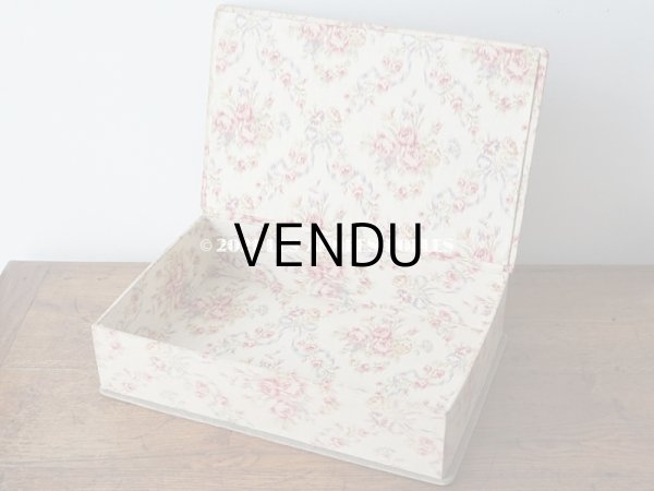 画像10: 1900年代 アンティーク 薄紫色のリボン & 薔薇のガーランド  カルトナージュボックス (10)