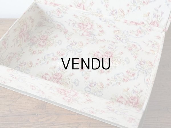 画像12: 1900年代 アンティーク 薄紫色のリボン & 薔薇のガーランド  カルトナージュボックス (12)