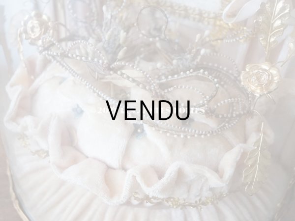 画像9: アンティーク グローブ・ド・マリエ 　淡いピンクオレンジ　ベルベットのクッション　 (9)