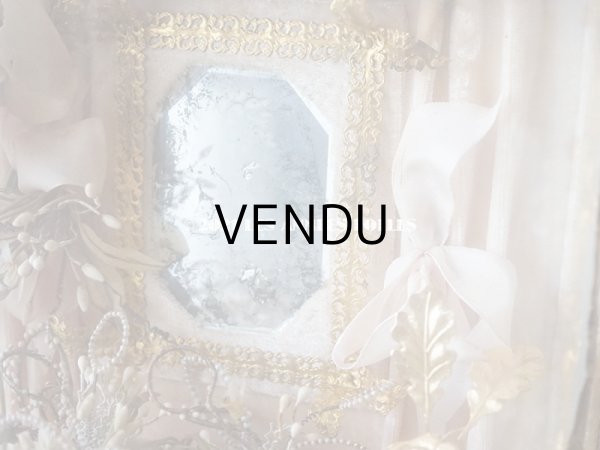 画像10: アンティーク グローブ・ド・マリエ 　淡いピンクオレンジ　ベルベットのクッション　 (10)