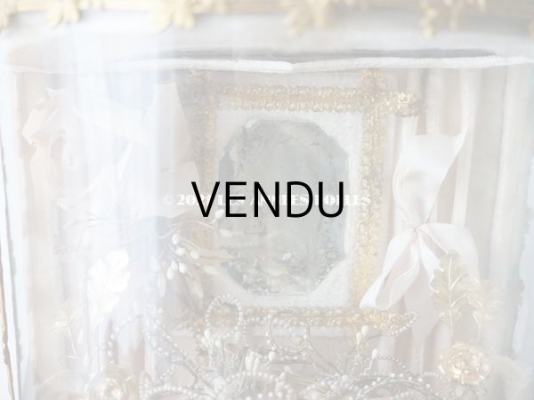 画像11: アンティーク グローブ・ド・マリエ 　淡いピンクオレンジ　ベルベットのクッション　 (11)