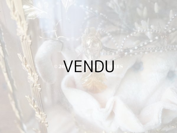 画像14: アンティーク グローブ・ド・マリエ 　淡いピンクオレンジ　ベルベットのクッション　 (14)