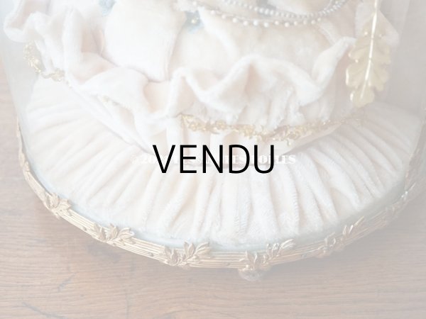 画像7: アンティーク グローブ・ド・マリエ 　淡いピンクオレンジ　ベルベットのクッション　 (7)