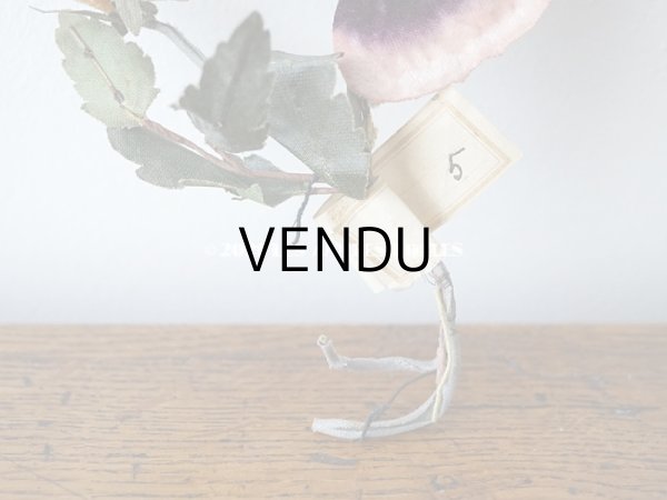 画像4: 1900年代 アンティーク パンジーの大きな布花 ラベル付  (4)