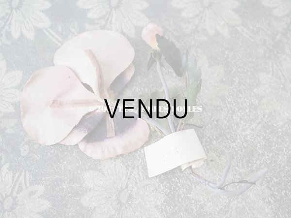 画像7: 1900年代 アンティーク パンジーの大きな布花 ラベル付  (7)