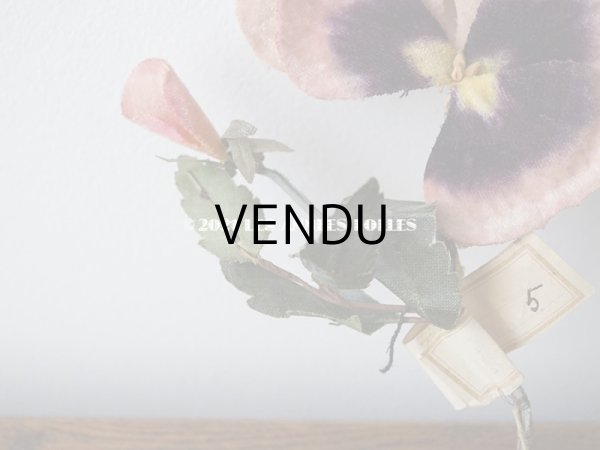 画像3: 1900年代 アンティーク パンジーの大きな布花 ラベル付  (3)