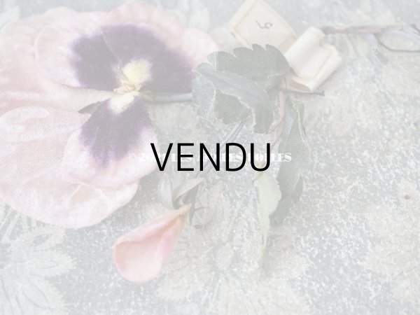 画像5: 1900年代 アンティーク パンジーの大きな布花 ラベル付  (5)