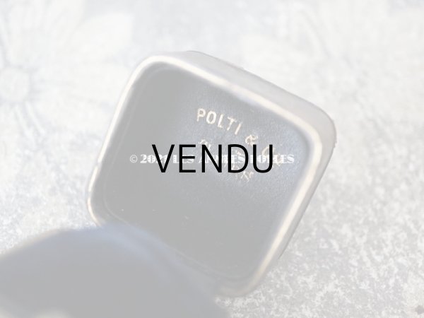 画像9: 19世紀末 アンティーク 本革製 イニシャル入り リングボックス　黒 ジュエリーボックス (9)