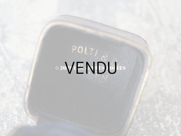 画像10: 19世紀末 アンティーク 本革製 イニシャル入り リングボックス　黒 ジュエリーボックス (10)