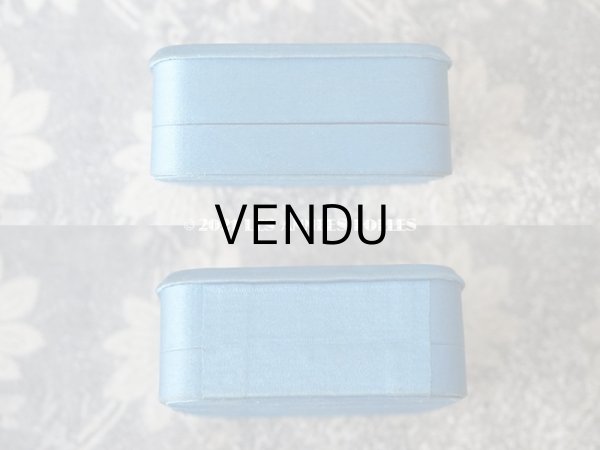 画像6: 1900年代 アンティーク  シルクサテンのジュエリーボックス  ブルーシェル (6)